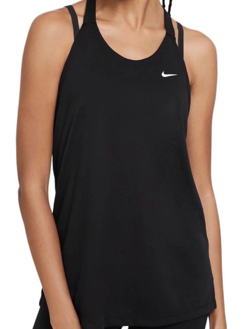 Nike Dri-FIT Elastika Training Tank Small Black Racerback